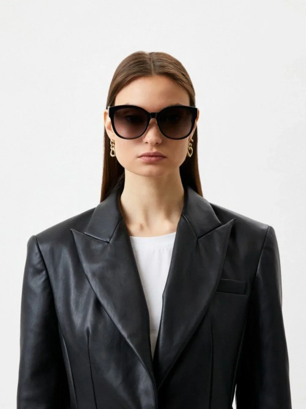 Gucci GG1028SK 002 Cat Eye Sunglasses - Dark Havana\Grey Gradient